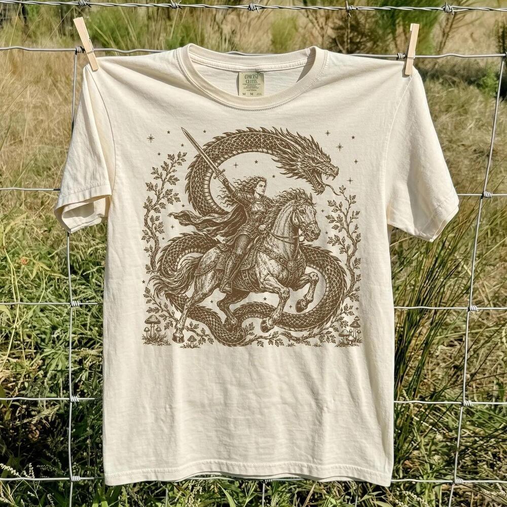 Dragon Knight Fantasy Warrior Medieval Sword Rider T Shirt